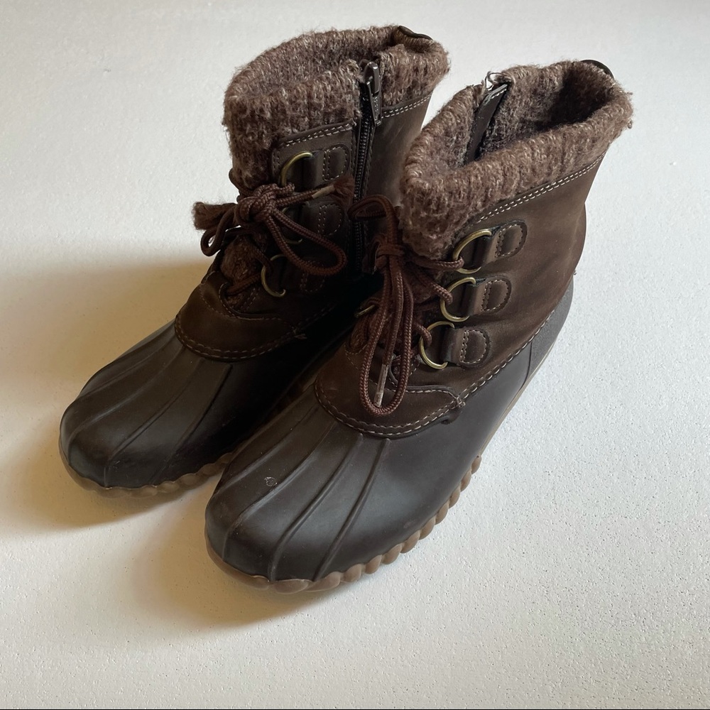 Baretrips Brown Duck Bean Boots Snow Winter 6 Lace